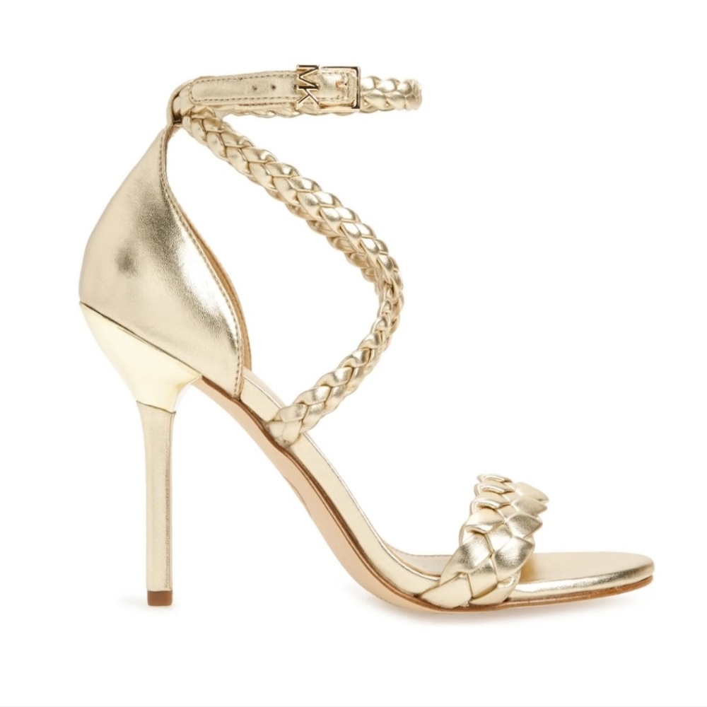 Gold braided heels